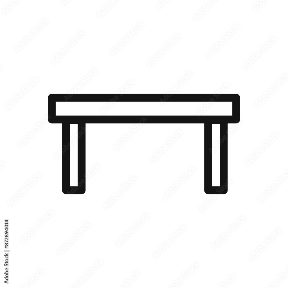 Bench icon linear vector graphics sign Bench icon linear vector graphics sign