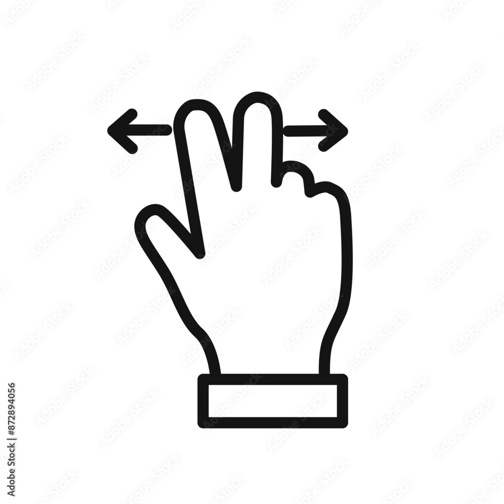 Zoom Gesture icon linear vector graphics sign Zoom Gesture icon linear vector graphics sign