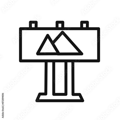 billboard ad promotion icon linear vector graphics sign