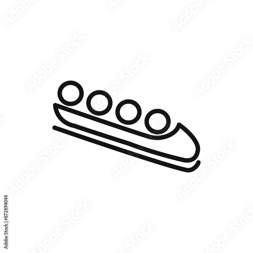 Bobsleigh icon linear vector graphics sign