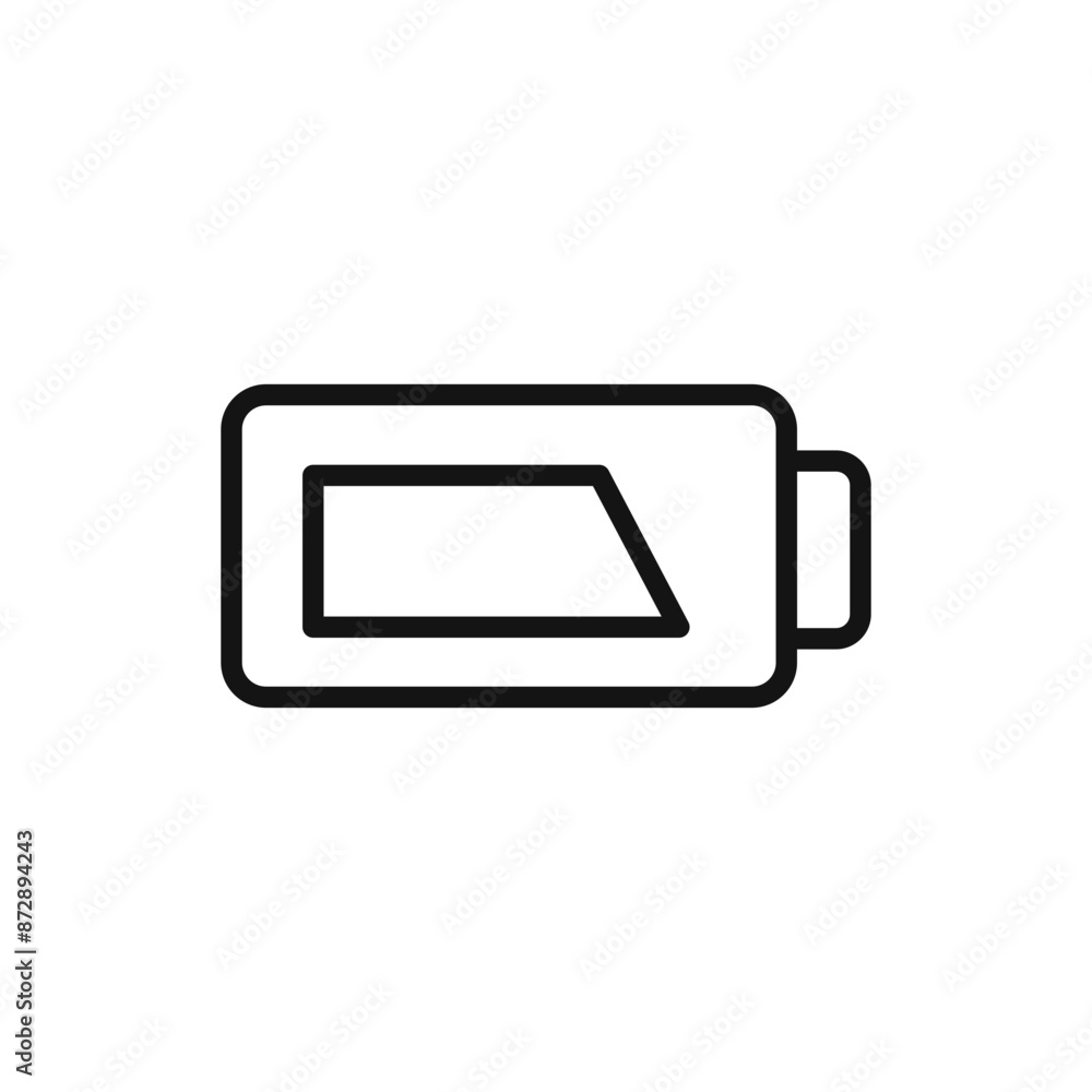Charging battery icon linear vector graphics sign Charging battery icon linear vector graphics sign