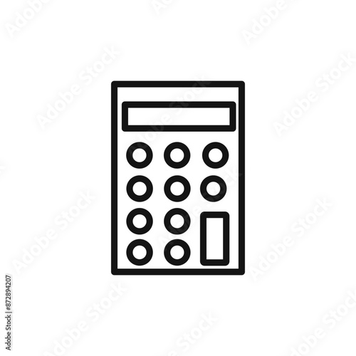 Calculator icon linear vector graphics sign