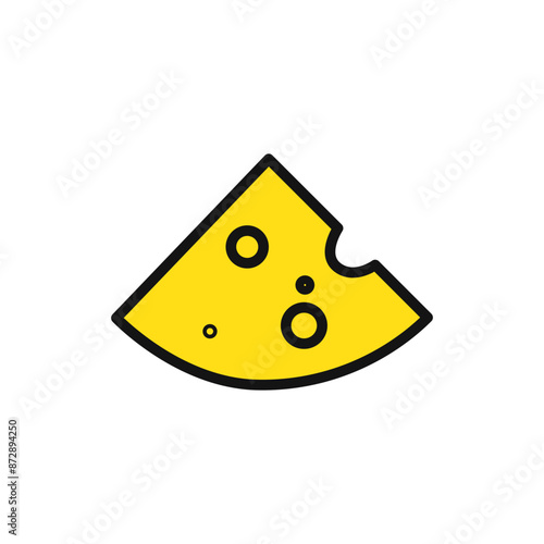 cheese icon linear vector graphics sign