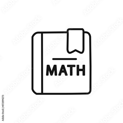 Maths book icon linear vector graphics sign