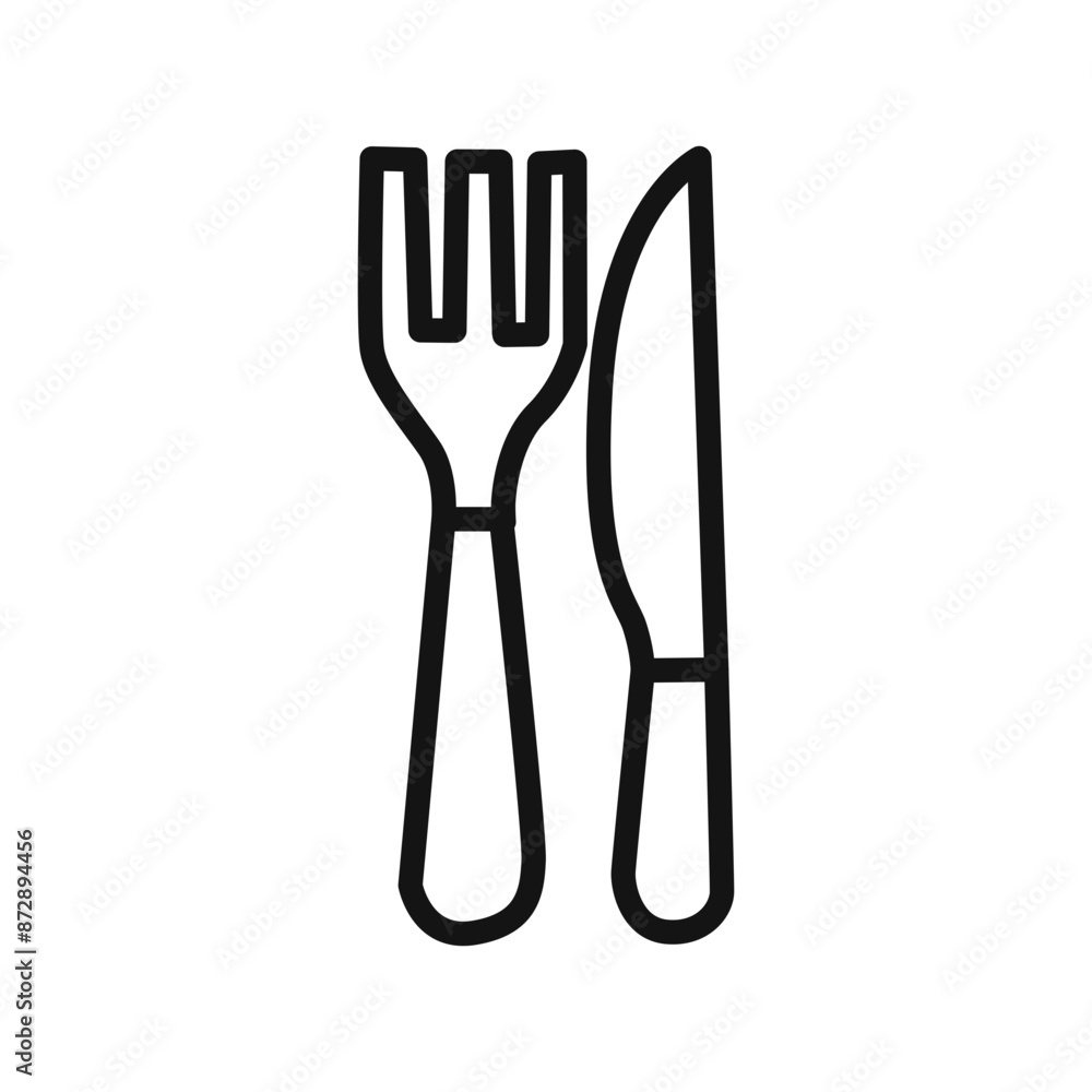 Cutlery icon linear vector graphics sign