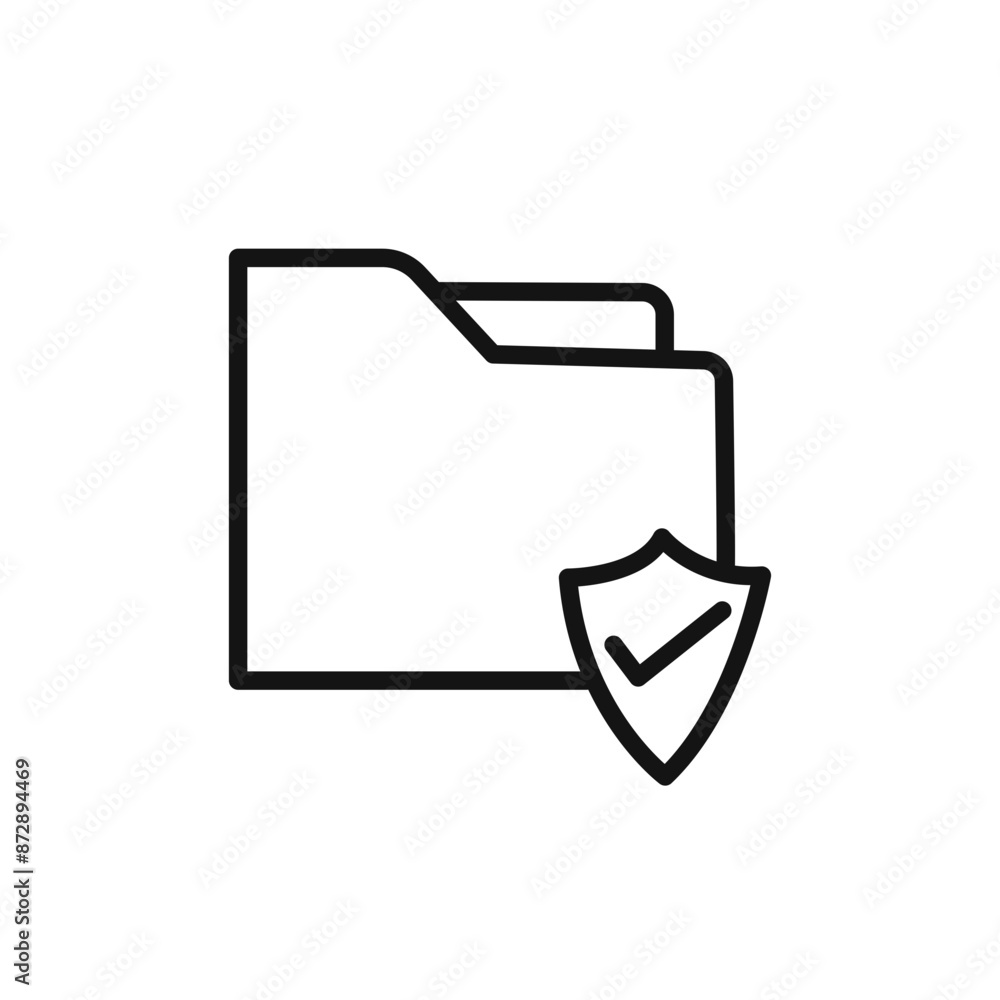 data protection icon linear vector graphics sign data protection icon linear vector graphics sign