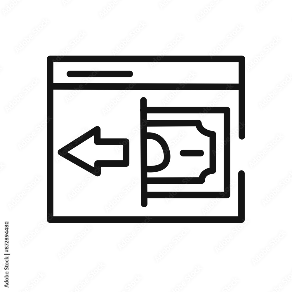 Payment method icon linear vector graphics sign Payment method icon linear vector graphics sign