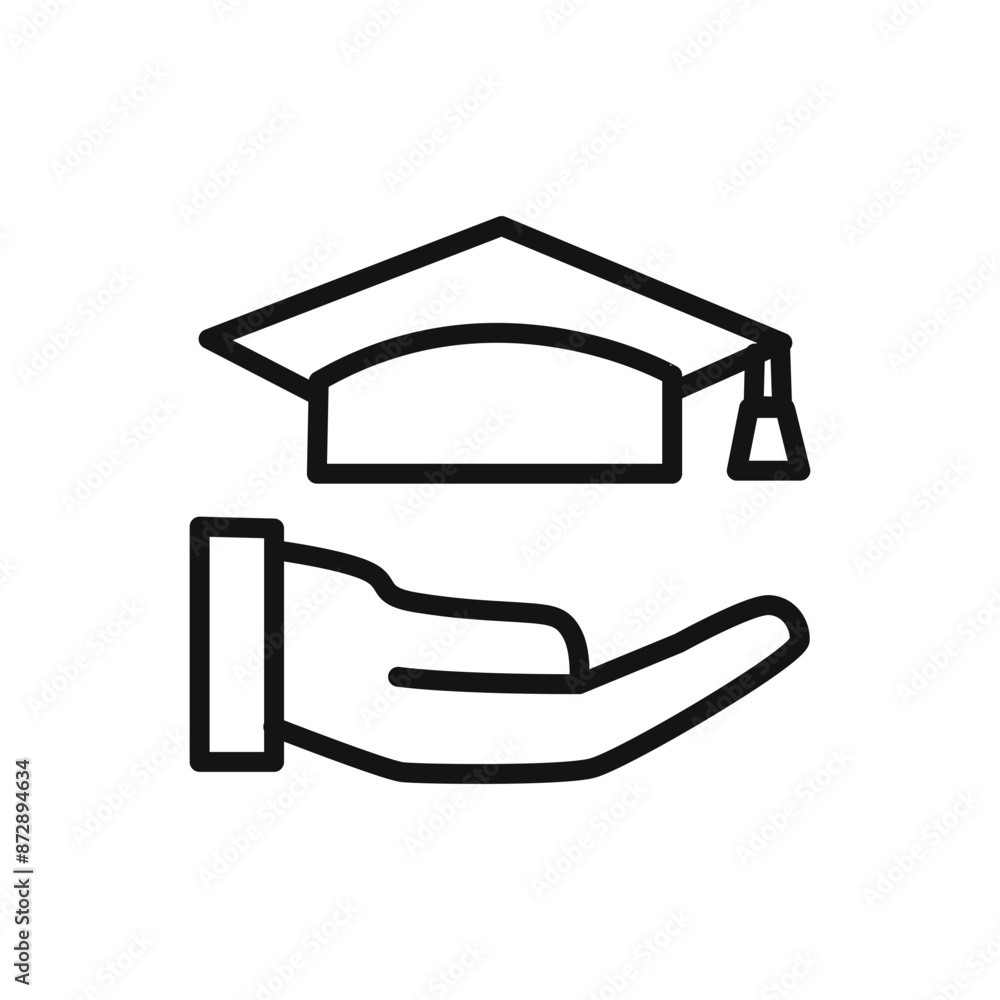 education Scholarship icon linear vector graphics sign education Scholarship icon linear vector graphics sign