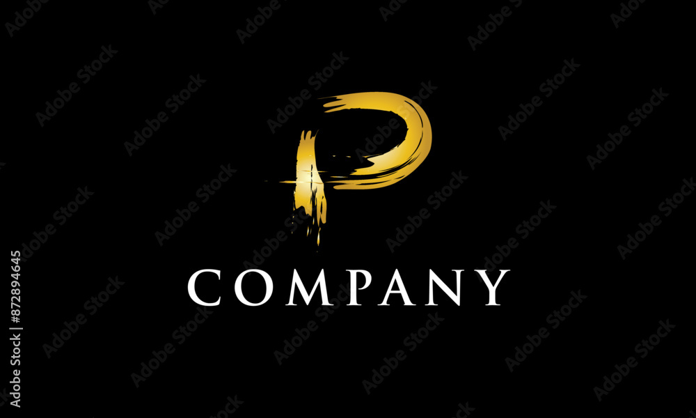 Handwriting Logo P Company Gold Abstract Modern Cool Handwriting Logo P Company Gold Abstract Modern Cool