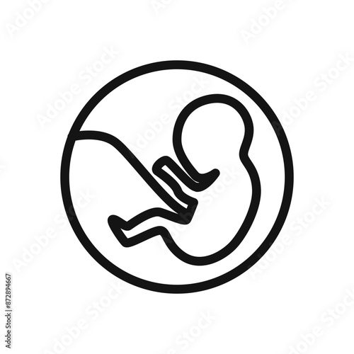 Embryo Child icon linear vector graphics sign