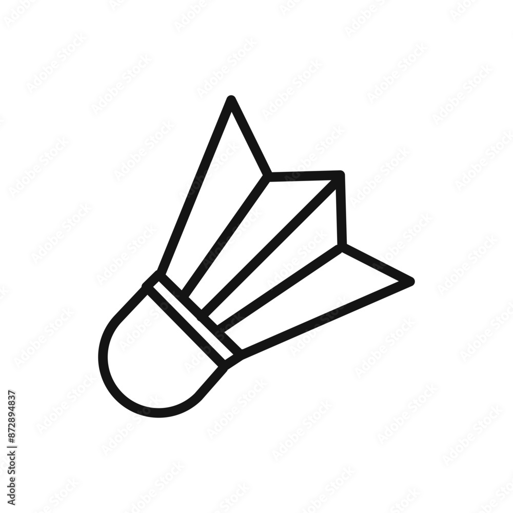 Shuttlecock icon linear vector graphics sign Shuttlecock icon linear vector graphics sign