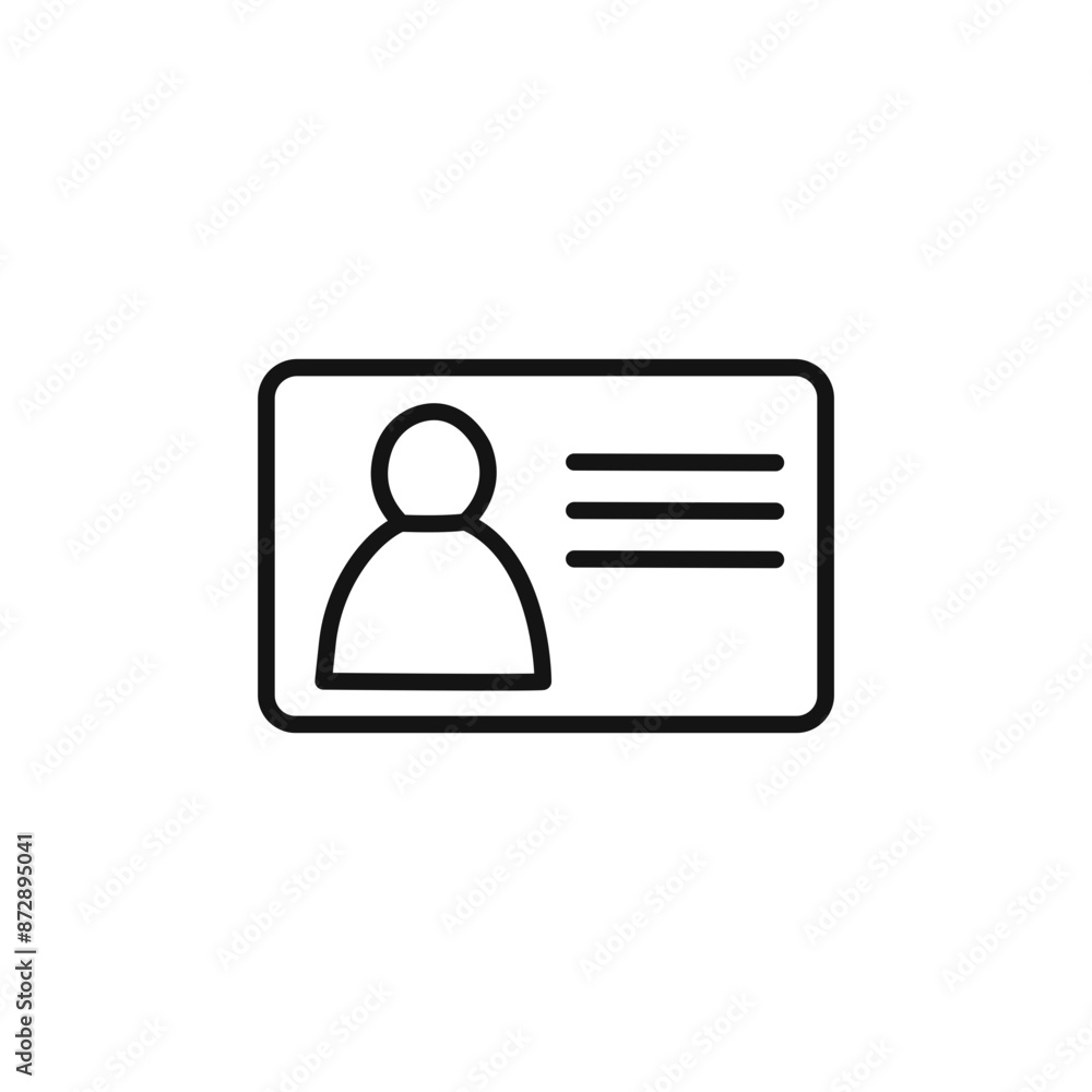 identity card icon linear vector graphics sign identity card icon linear vector graphics sign