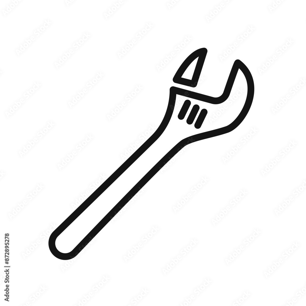 Wrench Icon linear vector graphics sign Wrench Icon linear vector graphics sign
