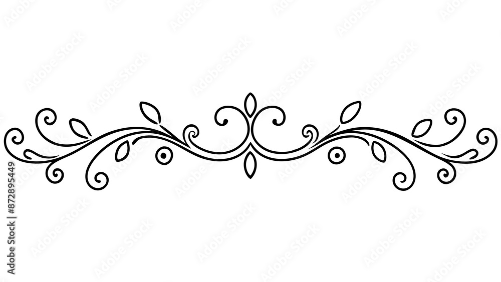 beautiful graphic with a black elegant plant ornament on an isolated background beautiful graphic with a black elegant plant ornament on an isolated background