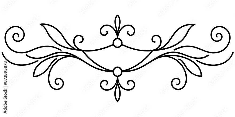 graphic with a black elegant plant ornament on an isolated background graphic with a black elegant plant ornament on an isolated background