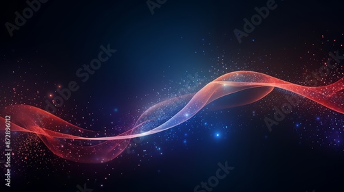 Digital graphic abstract background for technological processes, neural networks, digital data storage, particle flow, fundamentals of artificial intelligence Technology Network Background, banner