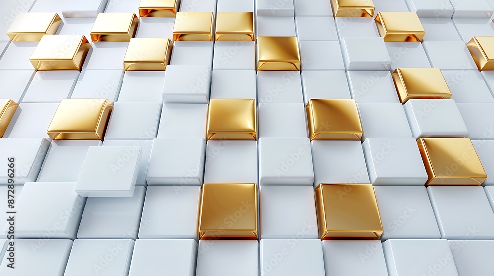 A bird's-eye view captures a dazzling display of gold bars meticulously organized in a grid pattern on a vast white table. The geometric arrangement creates a sense of order and abundance, A bird's-eye view captures a dazzling display of gold bars meticulously organized in a grid pattern on a vast white table. The geometric arrangement creates a sense of order and abundance,