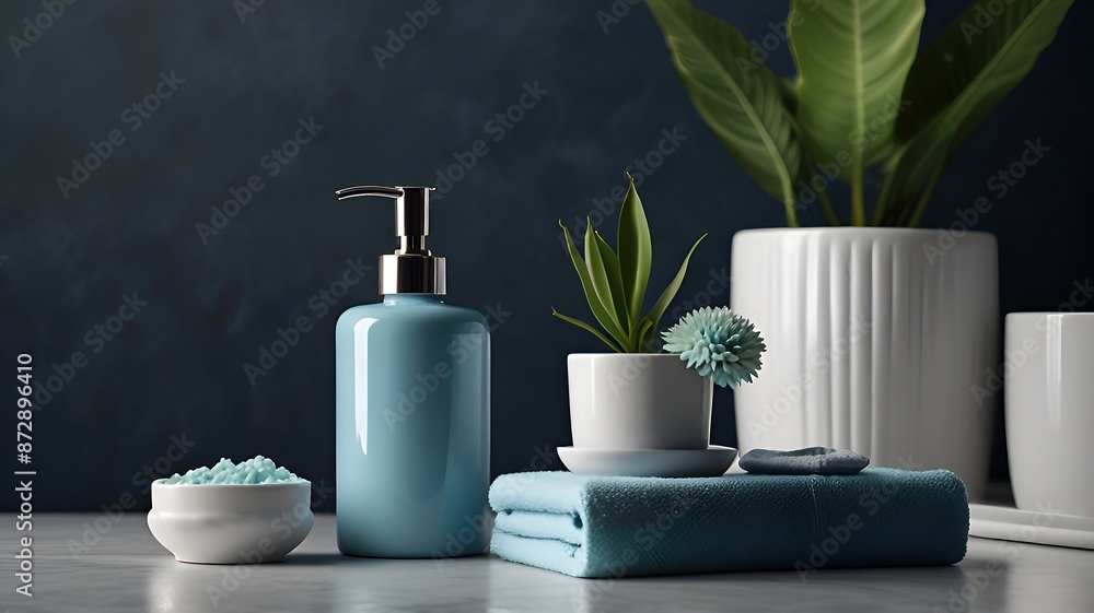 spa still life with soap and towel. Generative AI spa still life with soap and towel. Generative AI
