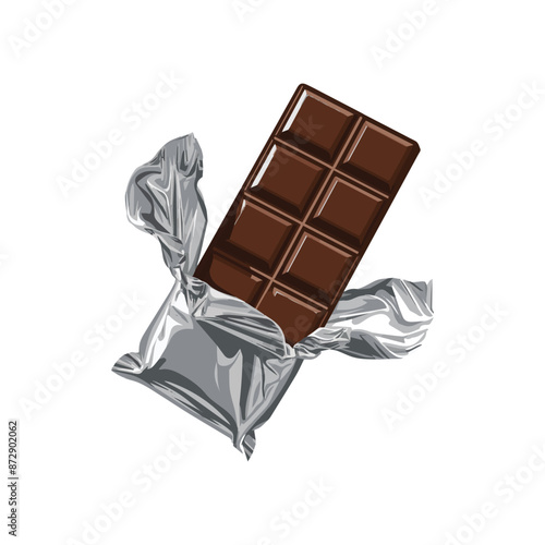 chocolate bar on white