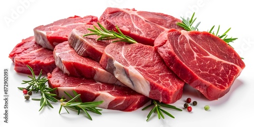 Fresh raw red meat slice