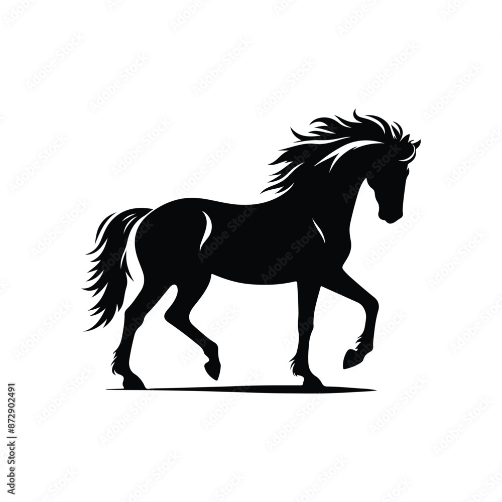Obraz premium horse silhouette and vector image
