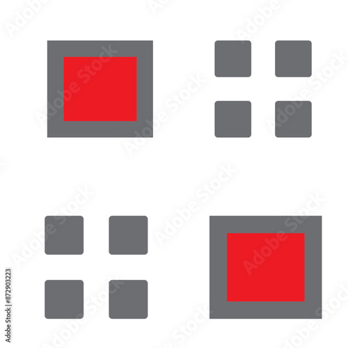 grid Vector Flat Icon Design
