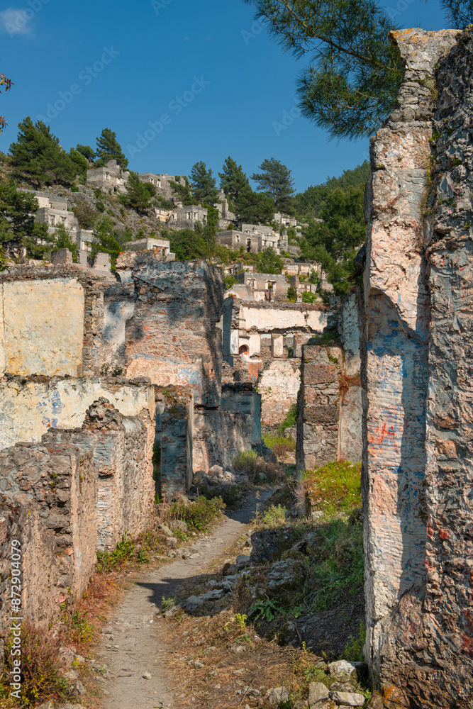 Fethiye Kayaköy stone houses and ruins. Mugla, Turkey.
Kayakoy ghost village. Turkey's abandoned houses. The Ghost Town of Kayakoy. Abandoned religious ghost city. Fethiye Kayaköy stone houses and ruins. Mugla, Turkey.
Kayakoy ghost village. Turkey's abandoned houses. The Ghost Town of Kayakoy. Abandoned religious ghost city.
