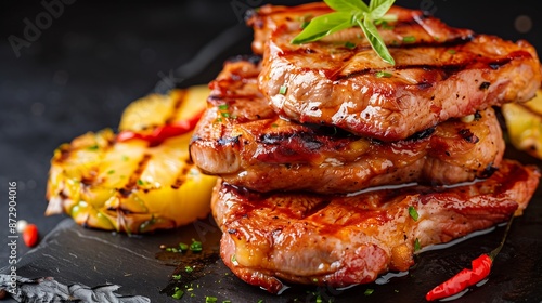 grilled chicken wings with vegetables