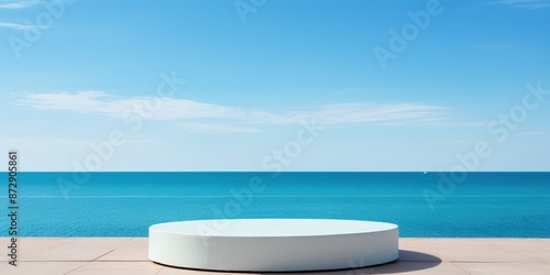 Wallpaper Mural Minimalist White Podium by the Ocean Torontodigital.ca