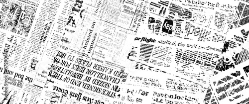 Vector background of old vintage newspapers,
seamless pattern with collage of newspaper or magazine clippings.