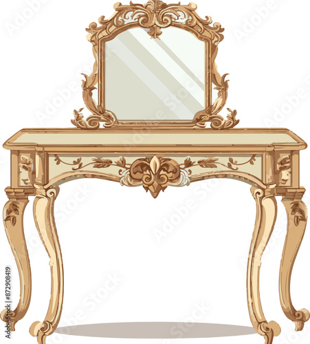 Vintage Vanity Table Illustration: Elegance and Timeless Design