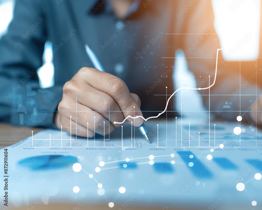 Closeup of analyzing market intelligence data, Market Intelligence, Analysis Closeup of analyzing market intelligence data, Market Intelligence, Analysis