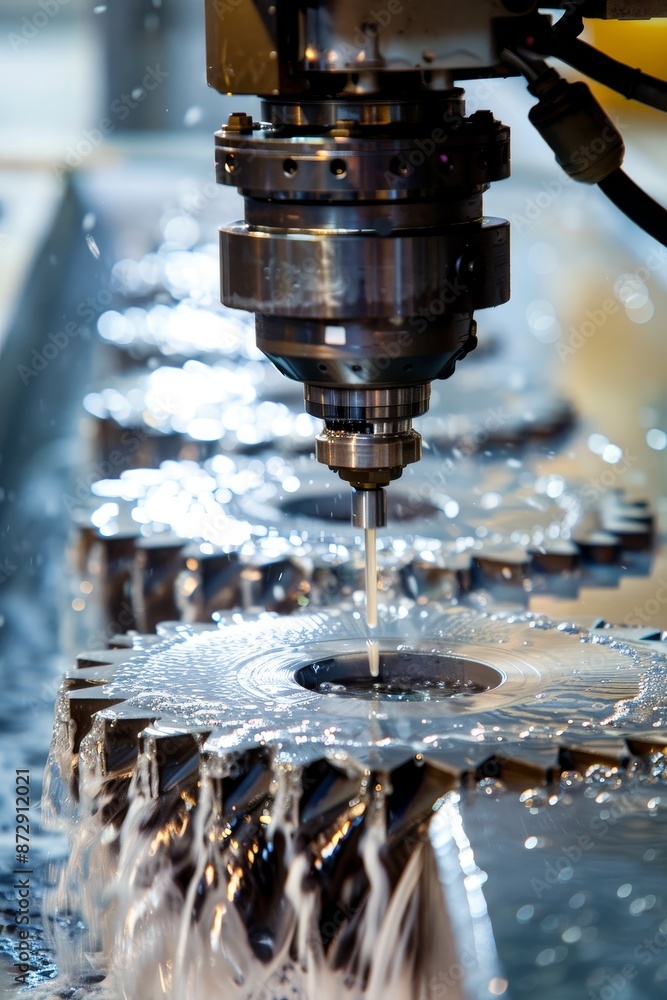 Precision in Action, High-Tech Water Jet Cutting Technology at Industrial Workshop. Precision in Action, High-Tech Water Jet Cutting Technology at Industrial Workshop.