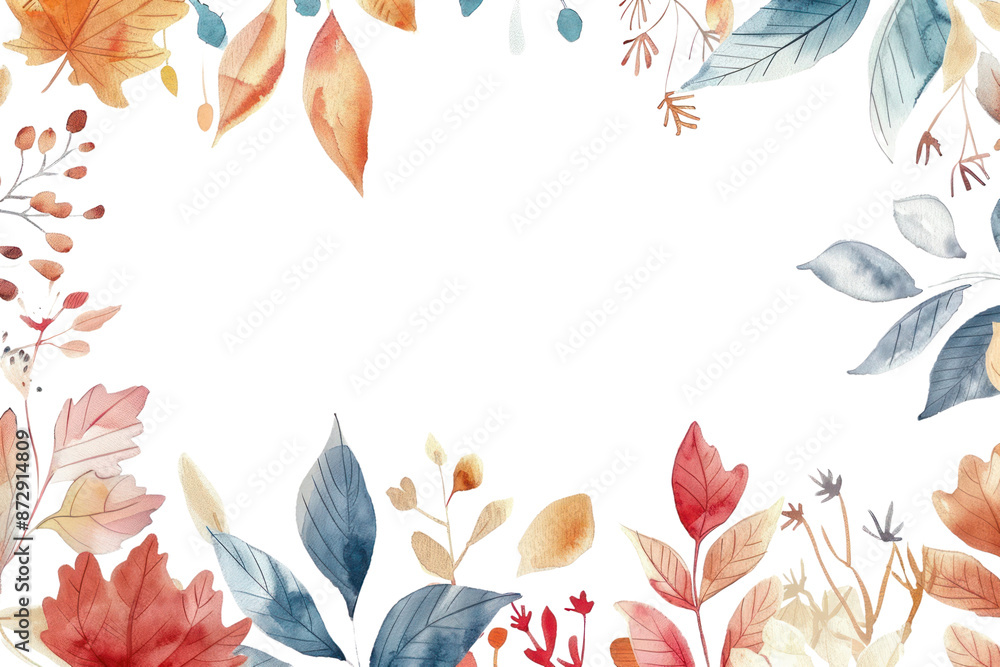 PNG Watercolor autumn leaves frame PNG Watercolor autumn leaves frame