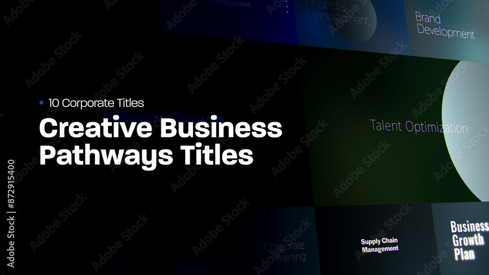 Creative Business Pathways Titles | 10 Motion Titles with Control ...