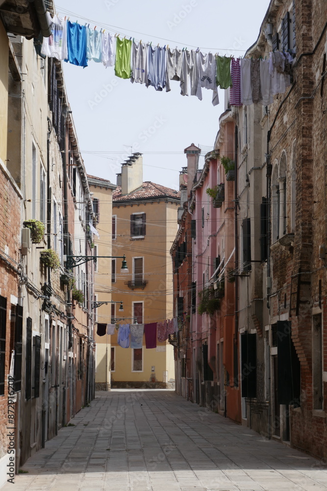 laundry drying over a canal in venice laundry drying over a canal in venice