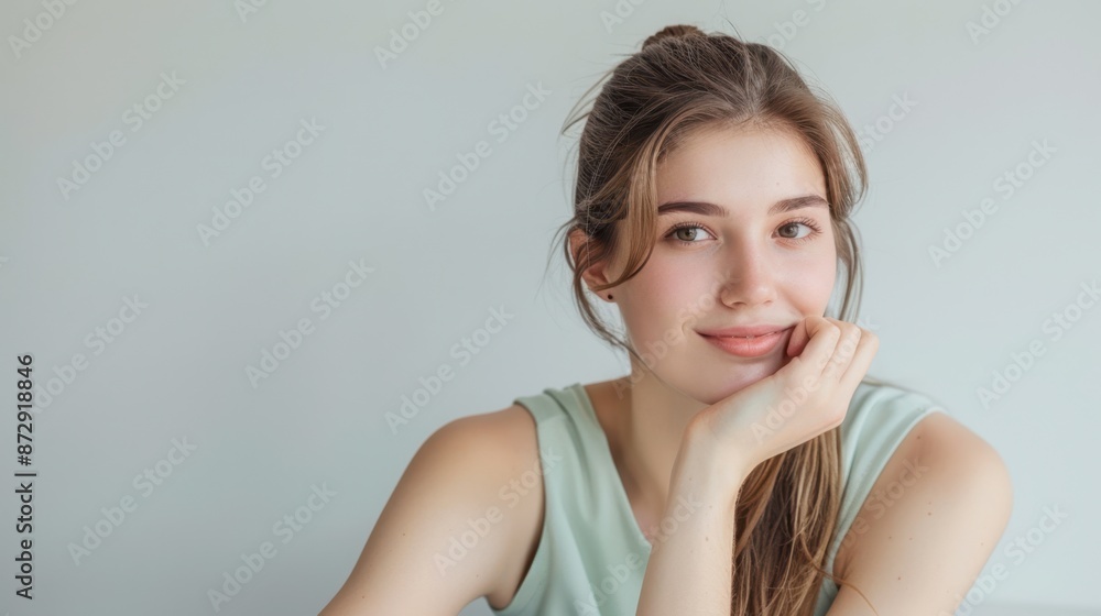 The smiling young woman The smiling young woman