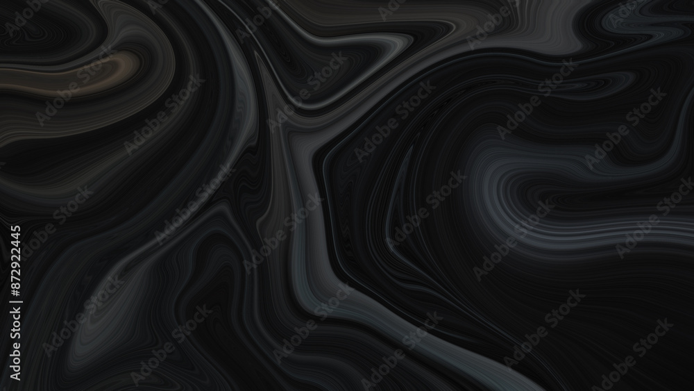 Obraz premium 4K abstract, dark, holographic, iridescent neon background with a fluid, glassy, curving wave in motion. For banners, backdrops, wallpapers, and covers, use a gradient design element.
