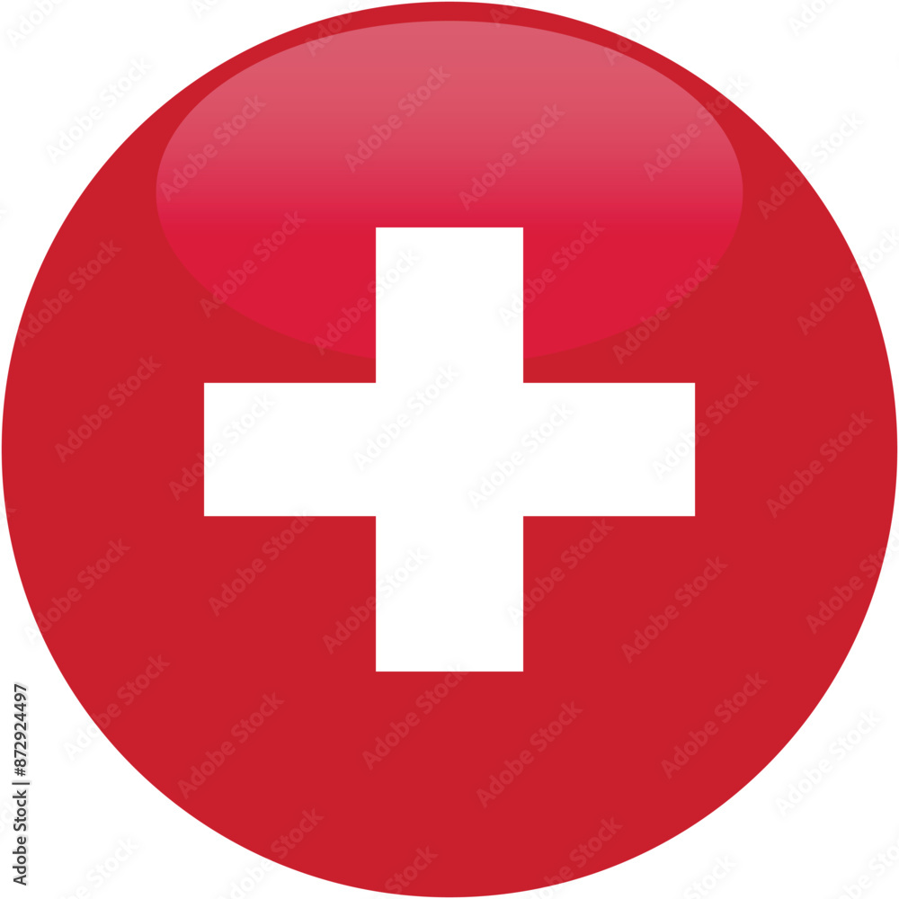 Round Icon flag vector of Switzerland Round Icon flag vector of Switzerland