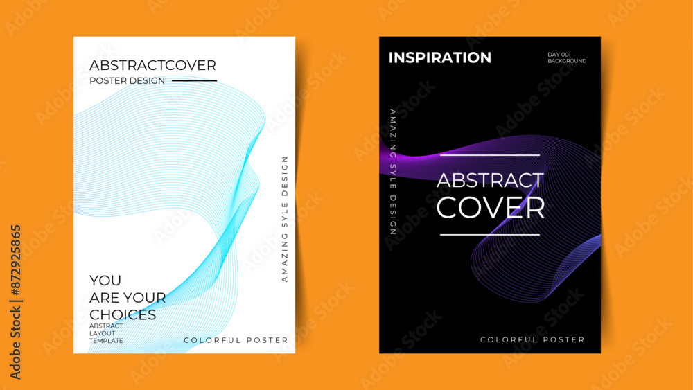 Creative covers or horizontal posters in modern minimal style for ...