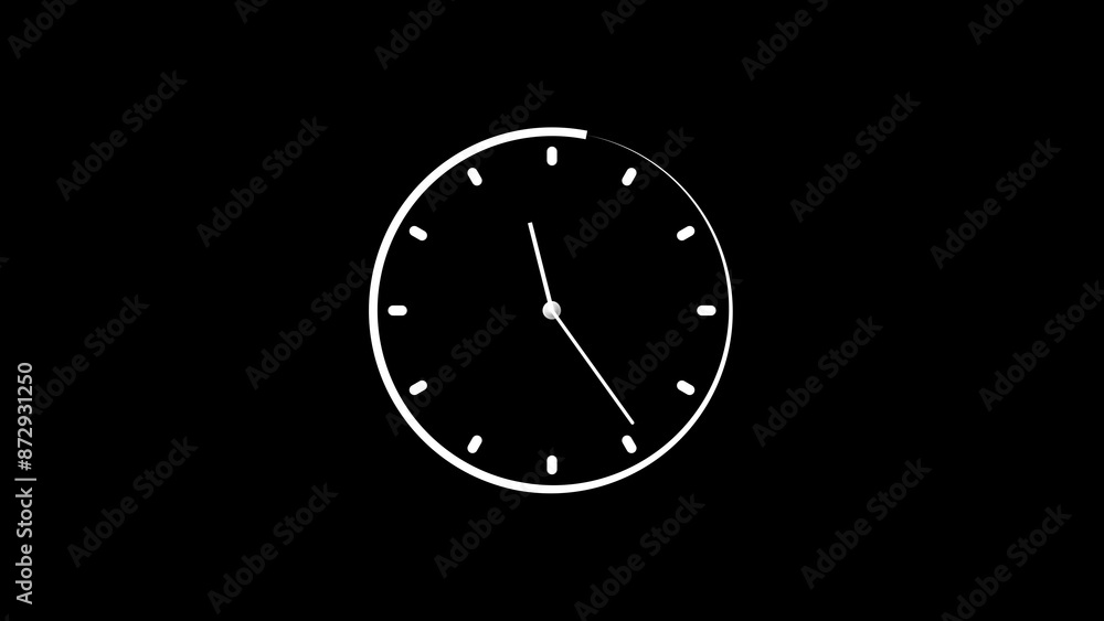 Clock icon countdown 24 hours day fast speed arrow line concept illustration.