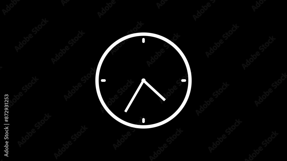 Analog clock icon countdown 12 hours day fast speed arrow line concept illustration 4k. Analog clock icon countdown 12 hours day fast speed arrow line concept illustration 4k.