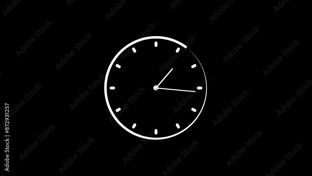 Clock icon countdown 24 hours day fast speed arrow line concept illustration. Clock icon countdown 24 hours day fast speed arrow line concept illustration.