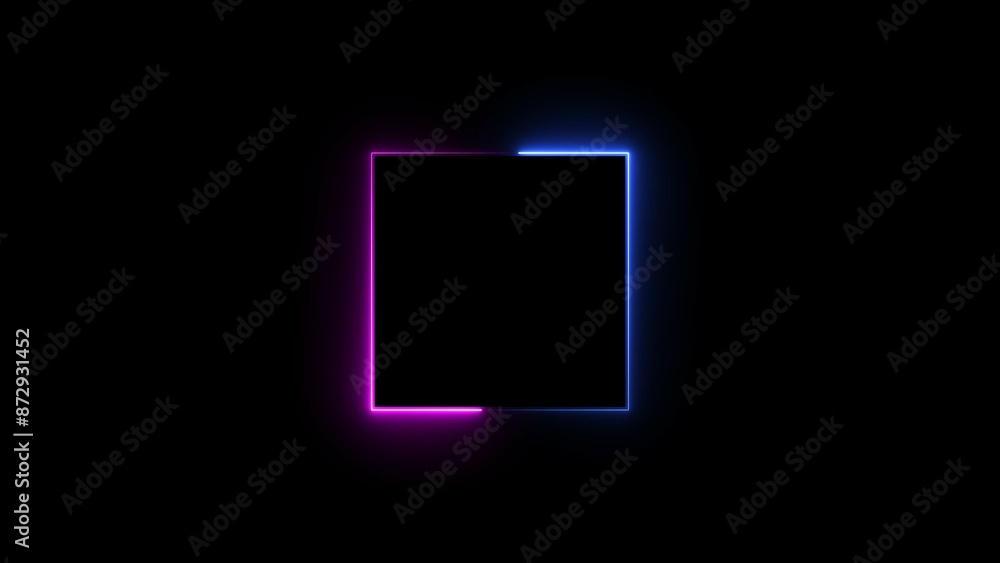 Abstract glowing neon frame rectangle icon illustration background. Abstract glowing neon frame rectangle icon illustration background.