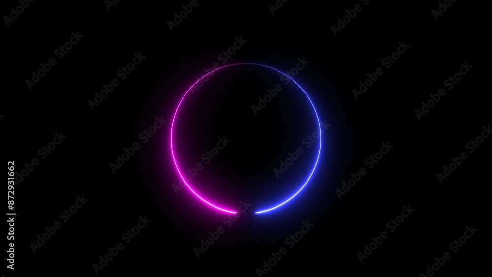 Abstract Glowing Neon circle loading icon concept illustration background 4k. Abstract Glowing Neon circle loading icon concept illustration background 4k.