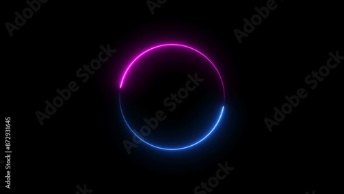 Abstract Beautiful Neon circle icon concept illustration background.