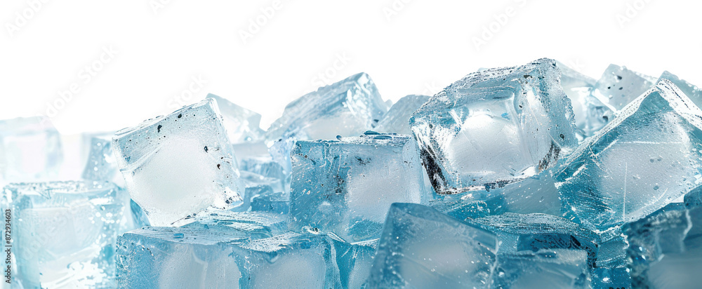 Obraz premium PNG Clear ice cubes against white