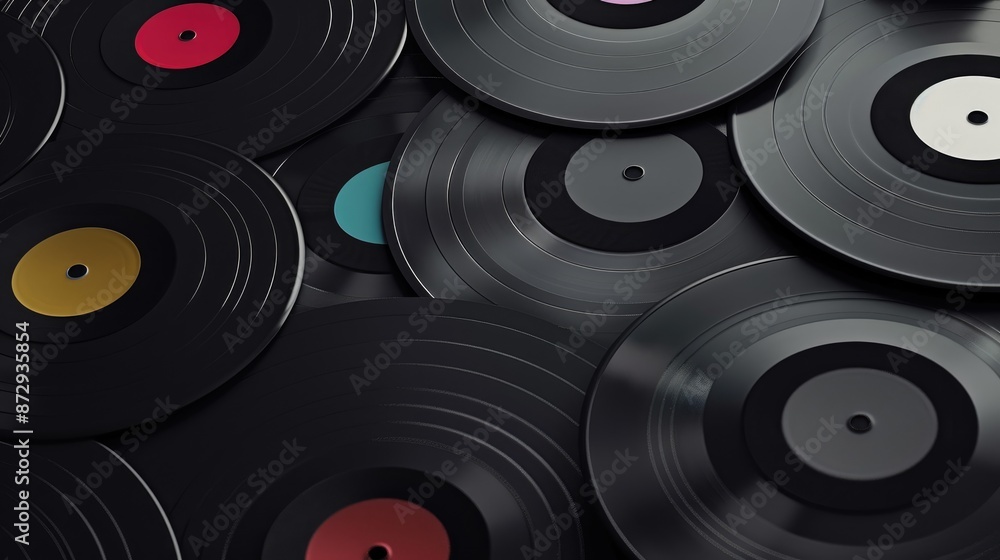 Mockup background for music events with vinyl records and copy space Mockup background for music events with vinyl records and copy space
