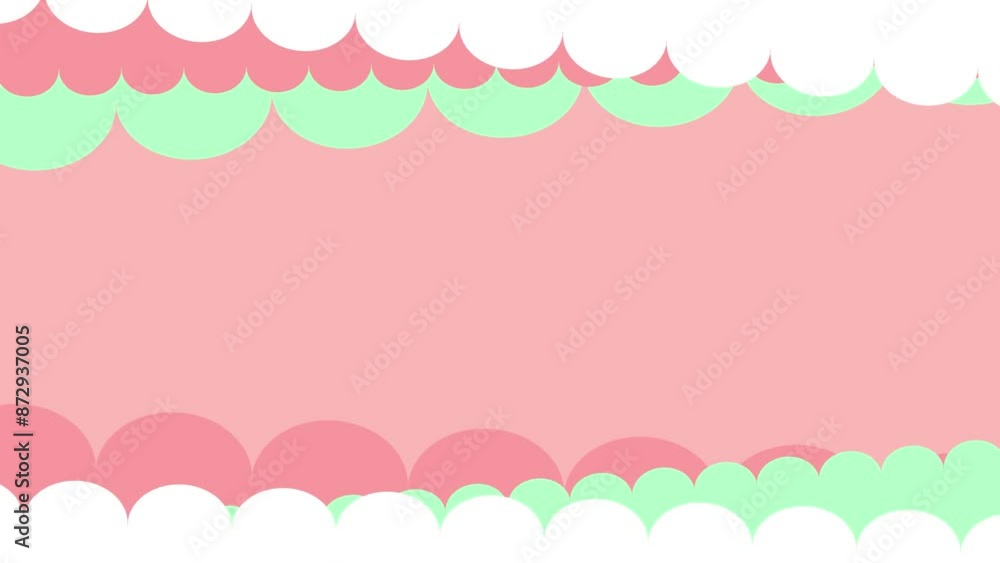 pop cute clouds line geometric frame animation background pop cute clouds line geometric frame animation background