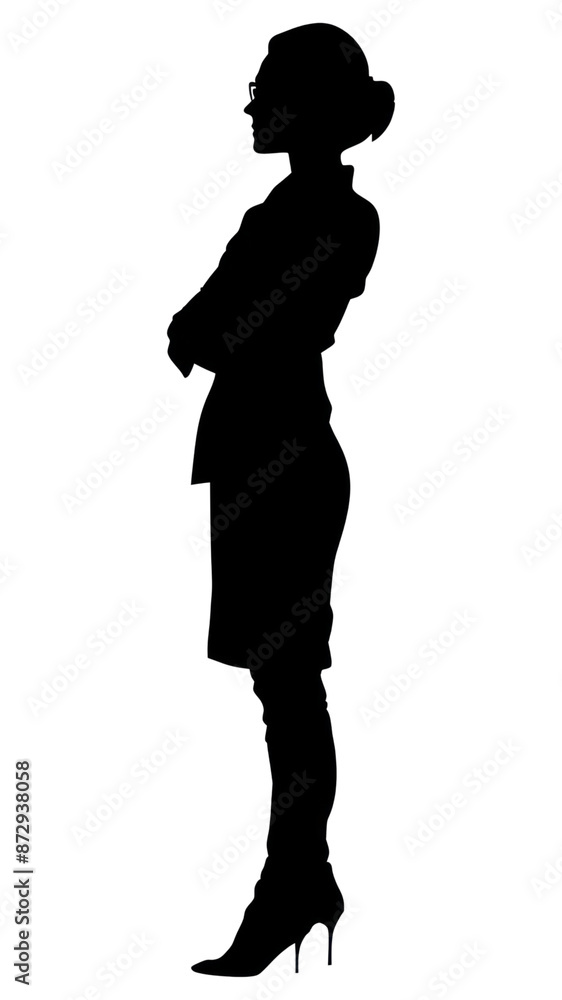 PNG Businesswoman standing silhouette person adult human. PNG Businesswoman standing silhouette person adult human.